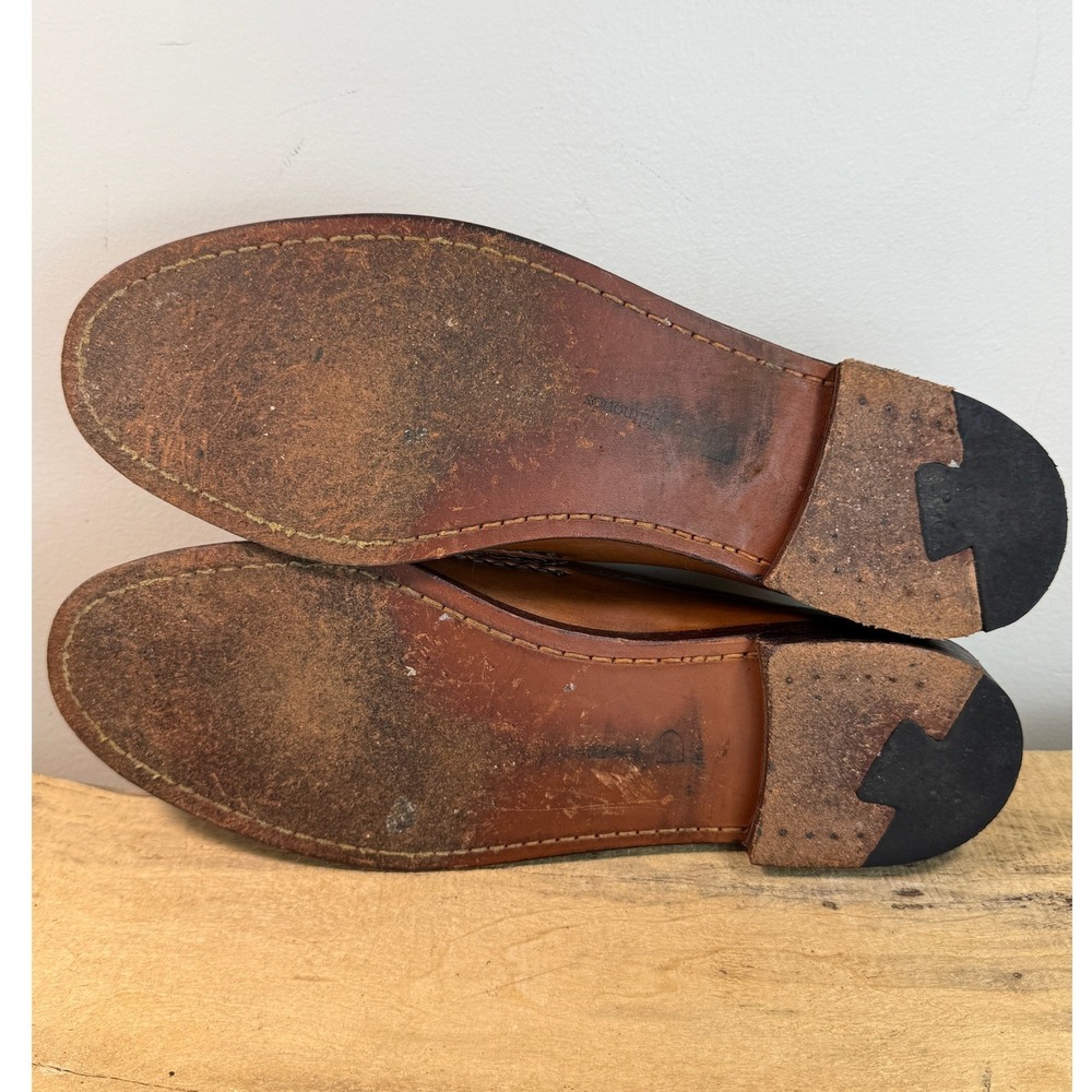 Allen Edmonds Walden Mens 11 D Whiskey Brown Leather Penny Loafers 42403 USA - Picture 5 of 8